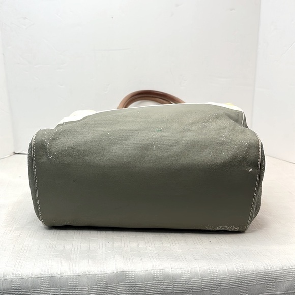 Tory Burch logo color block canvas with leather trim tote - Picture 5 of 9